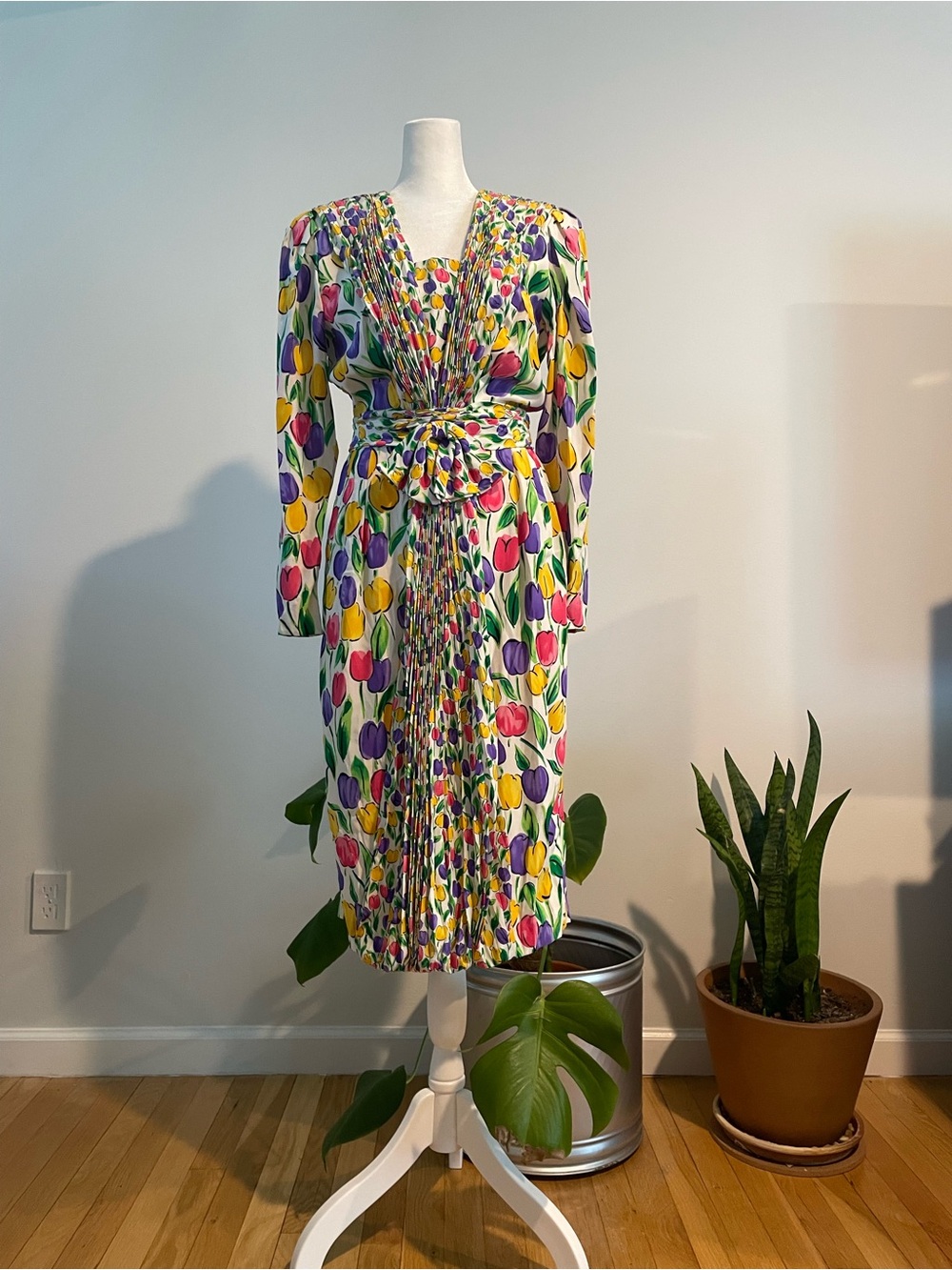 Vintage 70s/80s Francesca of Damon Tulip Print Dress